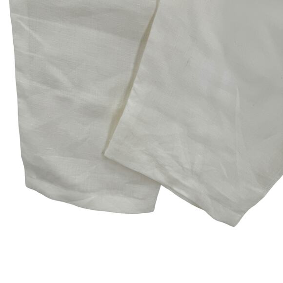 Vivid Women's Linen Pant Low Rise Slim Ankle White SZ XS Pull On Pre Shrunk - Picture 6 of 12